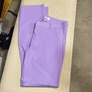 Betabrand NWOT violet twill straight leg yoga dress pants. Size Large